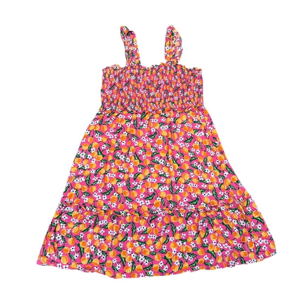 Draper James Kimberly Smocked Sleeveless Midi Dress in Orange Blossom Summer 3X